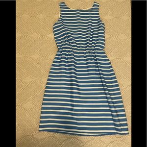 Bright blue striped Jcrew dress. Size 0.
